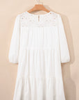 Whitley Floral Lace Patchwork Tiered Mini Dress