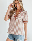 Romina Short Bubble Sleeve Blouse
