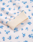 Floral Patchwork Waffle Knit Balloon Sleeve Top