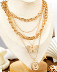 Amara Multilayer Butterfly Charm Necklace