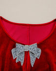 Bow Tie Velvet High Waist Mini Dress