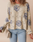 Harper Eyelet Drop Shoulder Sweater