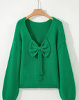 Raven Backless Bubble Sleeve Sweater
