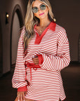 Zaylee Collared Drop Shoulder Pullover