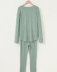 Ribbed Knit Long Sleeve Top and Leggings Set