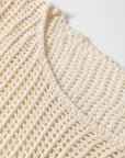 Plus Size Star Hollow-Out Knit Crewneck Sweater