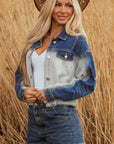 Denim Colorblock Patchwork Buttoned Jacket