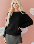 Alianna Backless Drop Shoulder Sweater