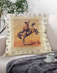 Baha Ranch Vintage Rodeo Stamp Throw Pillow Made in America