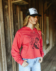 Feelin' Lucky Raw Hem V-Neck Crop Graphic Sweatshirt