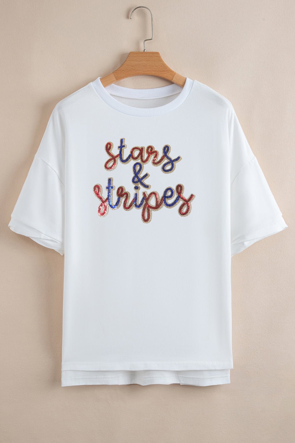 Stars &amp; stripes sequin Loose Tee