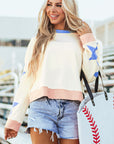 Ashaora Exposed Seam Oversized Sweatshirt