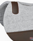 HILASON Western Wool Felt Contoured Horse Saddle Pad W/ Distressed Wear Leather | for Horses