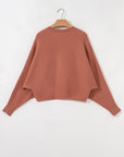 Ribbed Knit Button Front Dolman Sleeve Sweater Cardigan