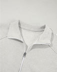 Solid Zip-Up Jacket and Drawstring Pants Set