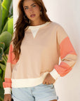 Jolene Block Textured Patchwork Pullover