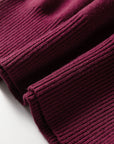 Colorblock V-Neck Cuffed Short Sleeve Sweater