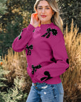 Lucy Bow Pattern Loose Sweater