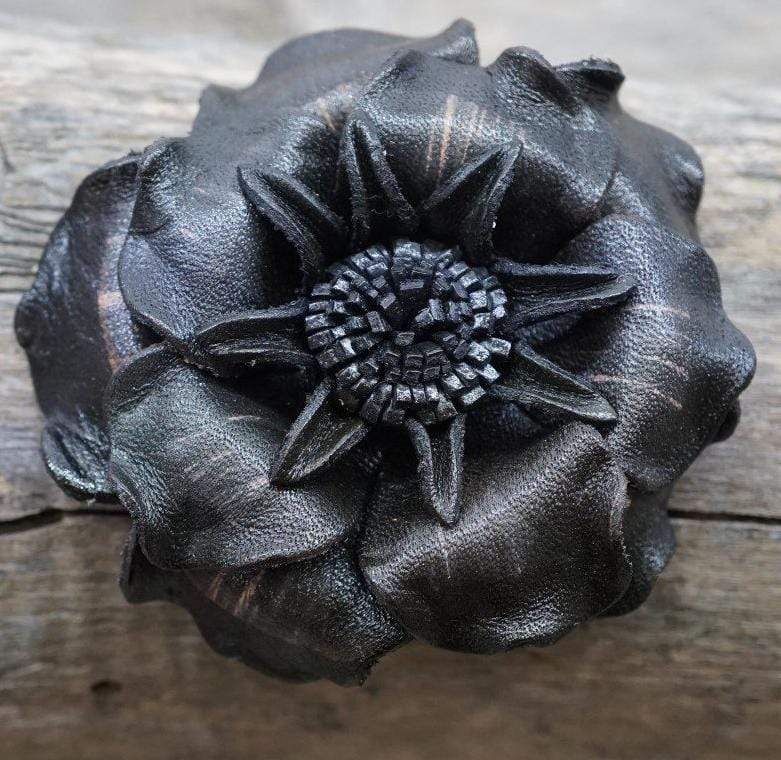 Black Gardenia Leather Flower