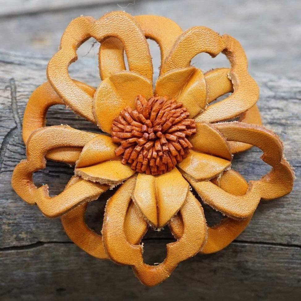 Orange Lotus Leather Flower