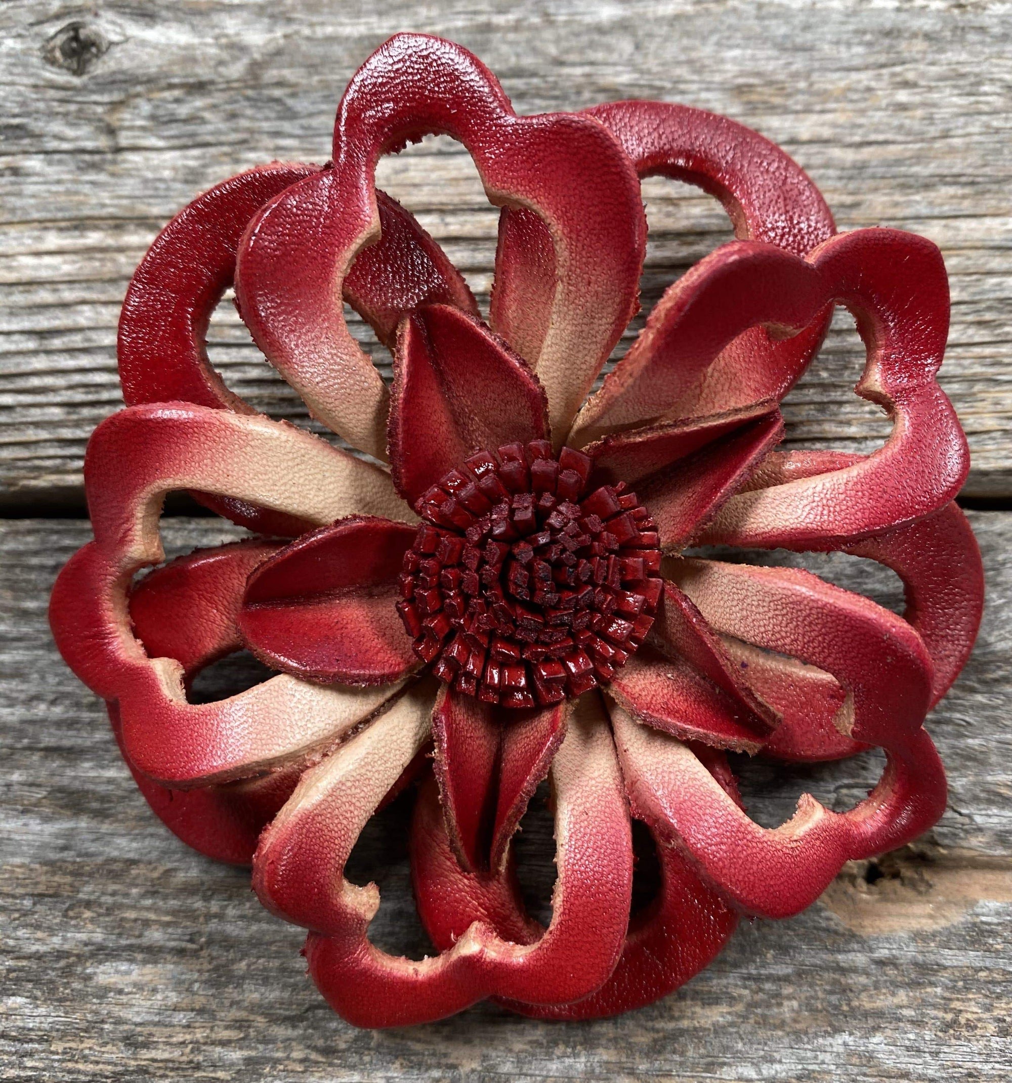 Red Lotus Leather Flower