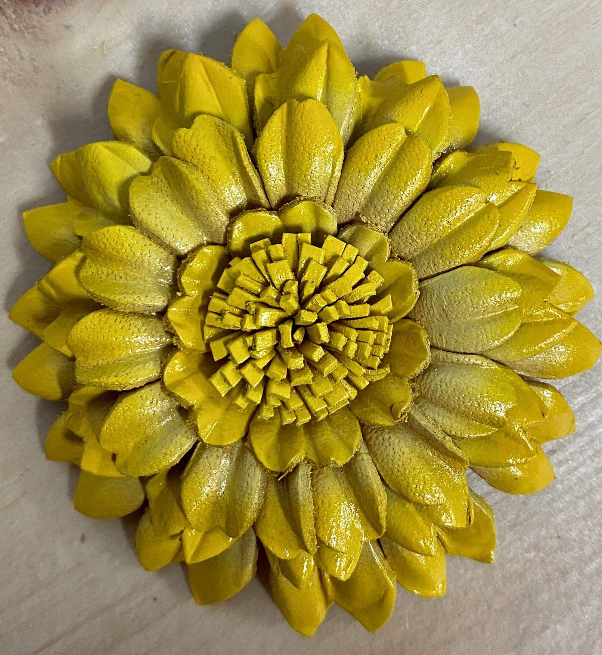 Yellow Sunflower Leather Flower