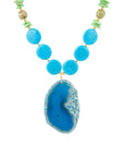 Fresh Twist Lime and Blue Agate Pendant Necklace
