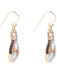 Blue and Orange Turquoise and Spiny Oyster Shell Stone Mix Golden Earrings