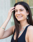 Genuine Blue Turquoise In Sterling Silver Abstract Necklace With Elegant Statement Design