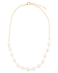 Golden Chain and White Pearl Necklaces