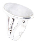 Grey Quartz and Sterling Silver Oval Ring