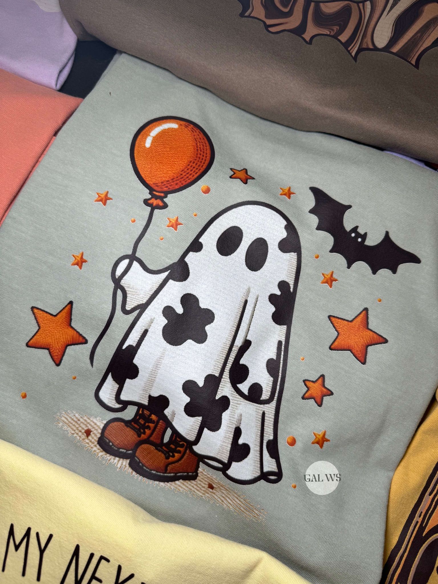 Cow print ghost tee &amp; sweatshirt
