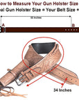 Hilason Western Right Hand Gun Holster Rig 44/45 Caliber Leather Cowboy