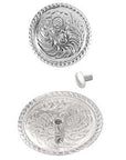 1" Silver Plt. Floral Round Concho/Screw Saddle Headstall – Hilason
