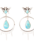 Honey Blue Turquoise Sterling Silver Drop Earrings