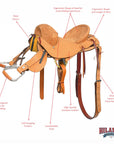 14" Hilason Classic Series Hand-Made Rodeo Bronc American Leather Saddle