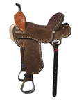 Hilason Western Horse Barrel Flex Tree Trail American Leather Saddle Dark Brown Gorgeous Floral Hand Tooled & Carved