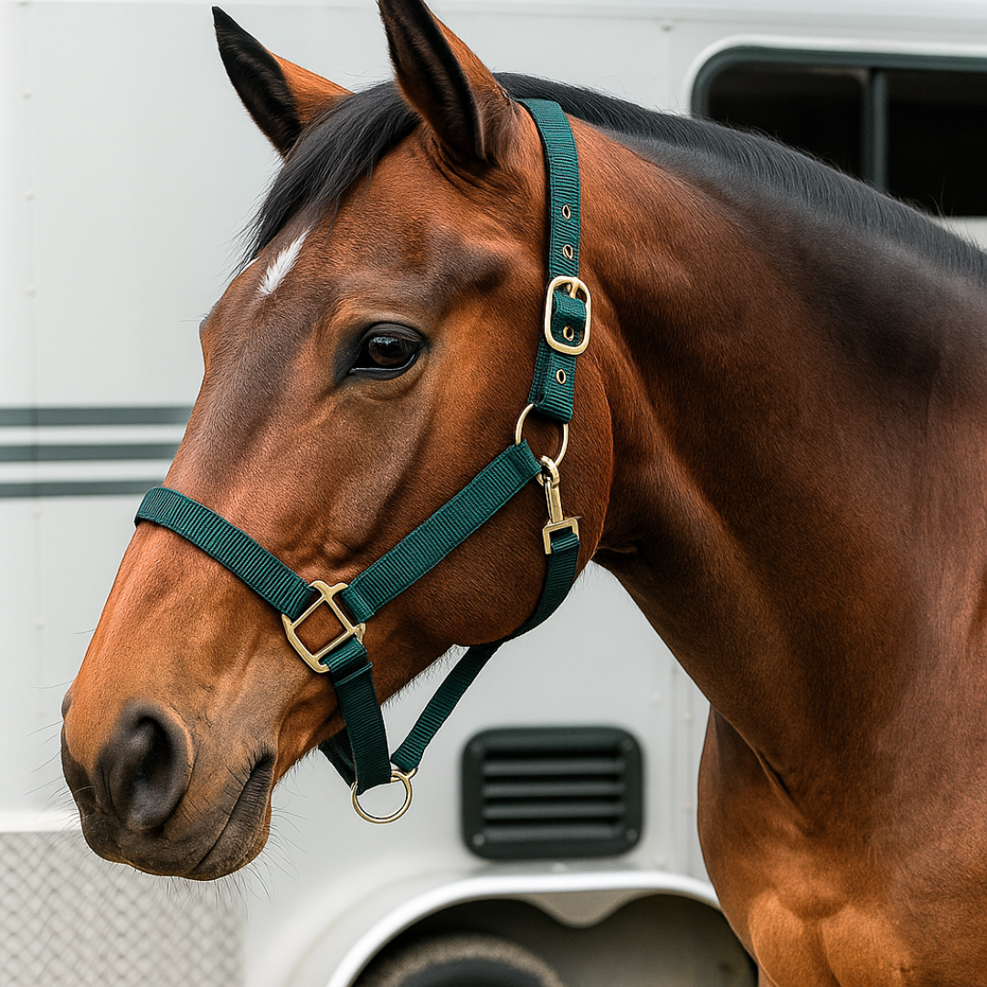Hunter Green Nylon Horse Halter NHGRN