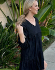 Clara Ruffled Chambray Dress