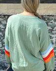 Ella Striped Sleeve Loose Sweatshirt