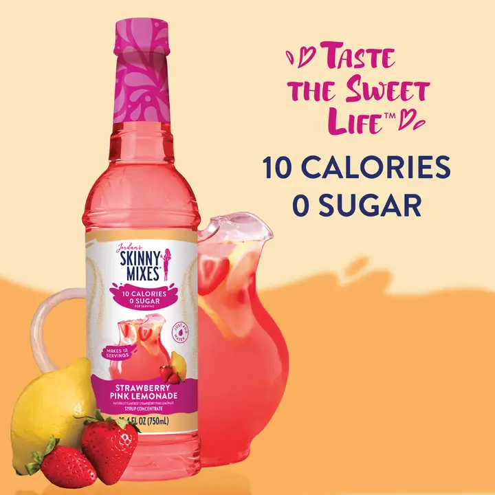 SUGAR FREE STRAWBERRY PINK LEMONADE SYRUP CONCENTRATE