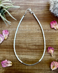 3 mm Sterling Silver Pearls choker on white 3mm magnesite