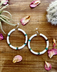 Shell hoop and turquoise earrings