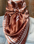 35X35"  Copper Floral Paisley Wild Rag / Scarf WR3381