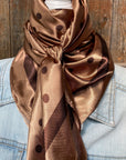 35X35"  Brown Polka Dots Wild Rag / Scarf WR3054