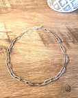 Silver Plated Paperclip Chain Choker – 14” + Extender
