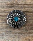 Antique Silver Turquoise Concho 1"  W203S
