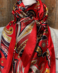 35X35"  Red Hippie Paisley Wild Rag / Scarf WR905