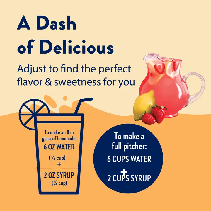SUGAR FREE STRAWBERRY PINK LEMONADE SYRUP CONCENTRATE