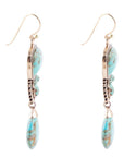 Imara Blue Turquoise and Golden Statement Earrings